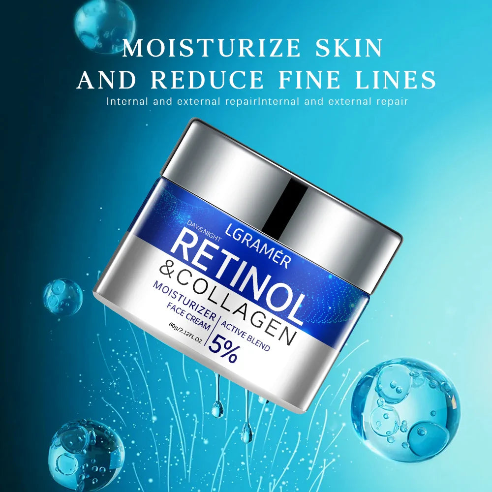 Retinol Collagen Face Cream Repairing Skin Moisturizing Hyaluronic Acid Younger Smooth Wrinkles Face Skin Care Cosmetic 30g/60g