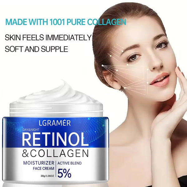 Retinol Collagen Face Cream Repairing Skin Moisturizing Hyaluronic Acid Younger Smooth Wrinkles Face Skin Care Cosmetic 30g/60g in Pakistan