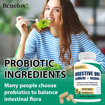 Digestive Enzyme Probiotic Capsules, Supports Gut Health, Immunity and Relieve Bloating, Promote Nutrition Digestion Supplement