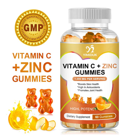 Vitamin C with Zinc Gummies Supplements Antioxidant Immune Pigmentation Anti-wrinkle Whitening Skin Boosts Skin Health in Pakistan