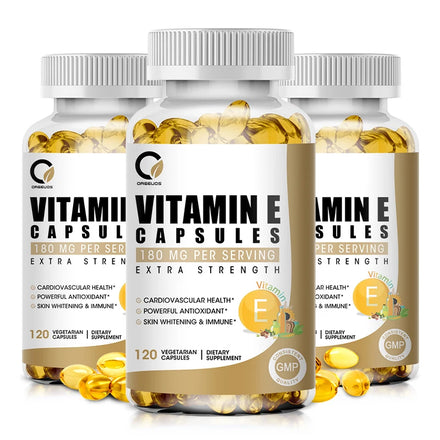 Vitamin E 180mg (400 IU) Dietary Supplement for Antioxidant Support Immune , Anti-Wrinkle, Whiten Skin, Anti-aging Vegan Capsule in Pakistan