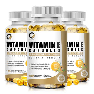 Vitamin E 180mg (400 IU) Dietary Supplement for Antioxidant Support Immune , Anti-Wrinkle, Whiten Skin, Anti-aging Vegan Capsule in Pakistan