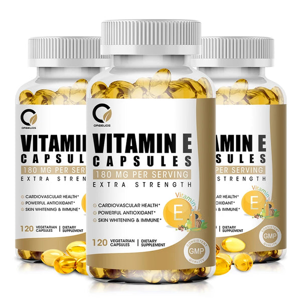Vitamin E 180mg (400 IU) Dietary Supplement for Antioxidant Support Immune , Anti-Wrinkle, Whiten Skin, Anti-aging Vegan Capsule in Pakistan in Pakistan