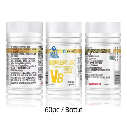 Vitamin B Complex Tablets Supplements Vitamins B1 B2 B6 B12 for Men Women Pineapple Taste Mouth Ulcers Stay Up CFDA Approve