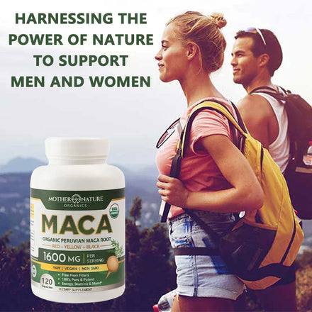 Organic Maca Root - Helps with Mental Clarity, Focus and A Sense of Calm, Improves Energy, Stamina and Mood, and Boosts Energy