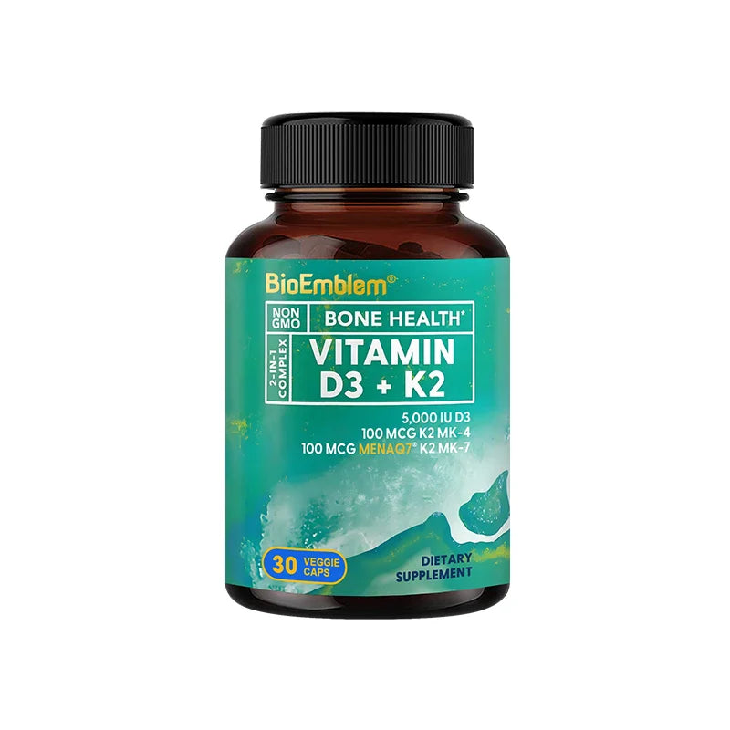 Vitamin D3 K2 Capsules - Vitamin D K2 Supplement, Immune Vitamin Complex, Supports Heart, Teeth, Joint Health and Bone Health