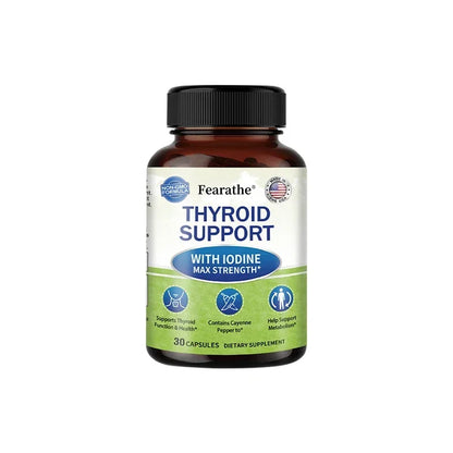 Maximum Strength Iodine Capsules - Thyroid Support Supplement, Helps Metabolism, For Thyroid Function and Health