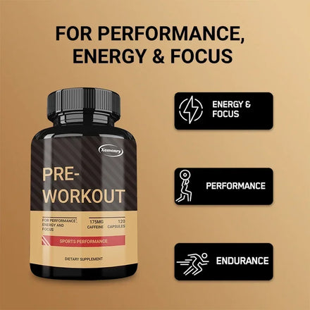 Pre-Workout Supplement - Improve Muscle Strength, Boost Energy Levels and Focus, and Maintain Athletic Performance
