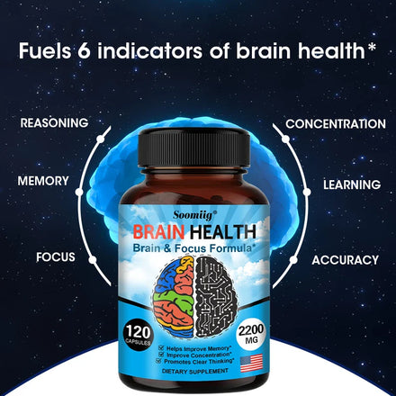Soomiig Brain Supplement – Boosts Brain Function, Immunity, Helps Improve Memory, Intelligence and Concentration.