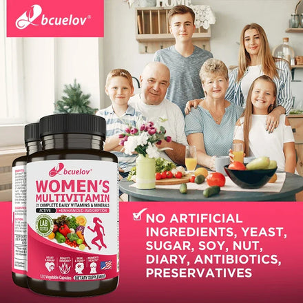 Women's Daily Multivitamin & Mineral - Best for Hair, Skin, Nails, Heart, Brain - Natural Energy, Supports Overall Health