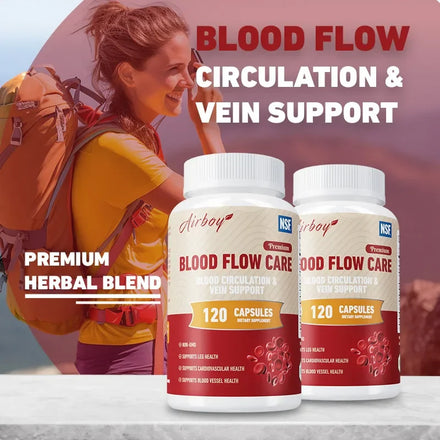 Blood Flow Care Capsules - with Niacin, L-Arginine - Supports Heart, Cardiovascular Health, and Promotes Blood Circulation