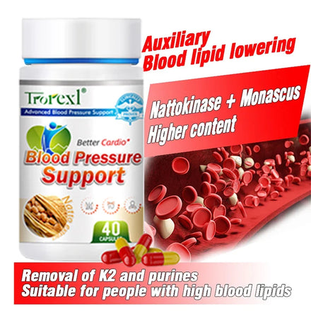 Blood Pressure Support, Blood Vessel Clean, Natto Capsule, Lower Blood Pressure, Cardiovascular Health, Hypertension Relief