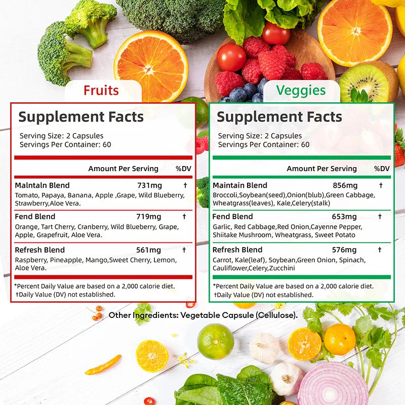 Balance of Nature Fruits and Veggies - Whole Food Supplement with Superfood Fruits and Vegetables for Women and Men