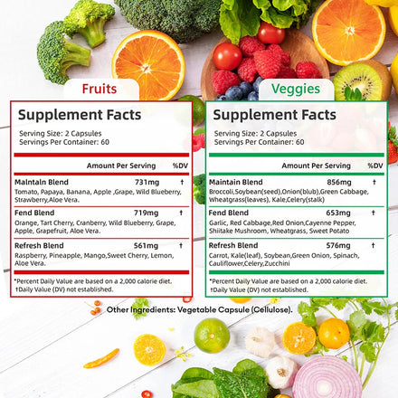 Balance of Nature Fruits and Veggies - Whole Food Supplement with Superfood Fruits and Vegetables for Women and Men