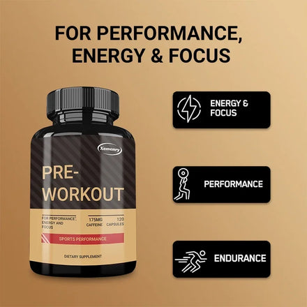 Pre-Workout Supplement - with Creatine Monohydrate, Citrulline - Replenish Energy, Build Muscle, Improve Athletic Performance