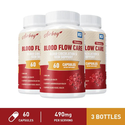 Blood Flow Care Capsules - with Niacin, L-Arginine - Supports Heart, Cardiovascular Health, and Promotes Blood Circulation