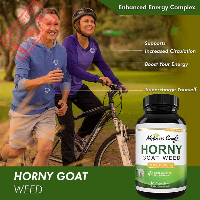Male Energy Booster - Natural Horny Goat Weed Supplement - Supports Male Performance, Stamina, Energy Supplement