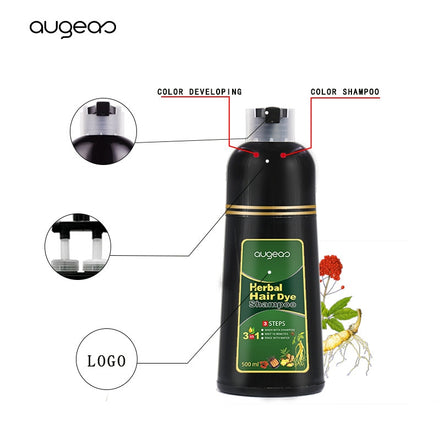500ml Organic Natural Fast Hair Dye Only 5 Minutes Noni Plant Essence Black Hair Color Dye Shampoo for Cover Gray White Hair