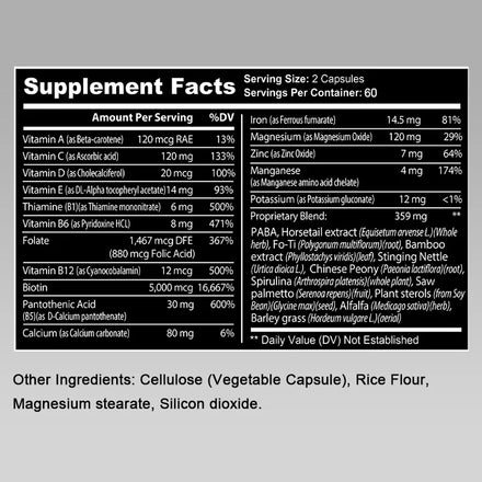 Saw Palmetto Capsules - with Multivitamins, Biotin, Promotes Hair Growth, Hair Loss, Promotes Hair Thickness and Overall Health
