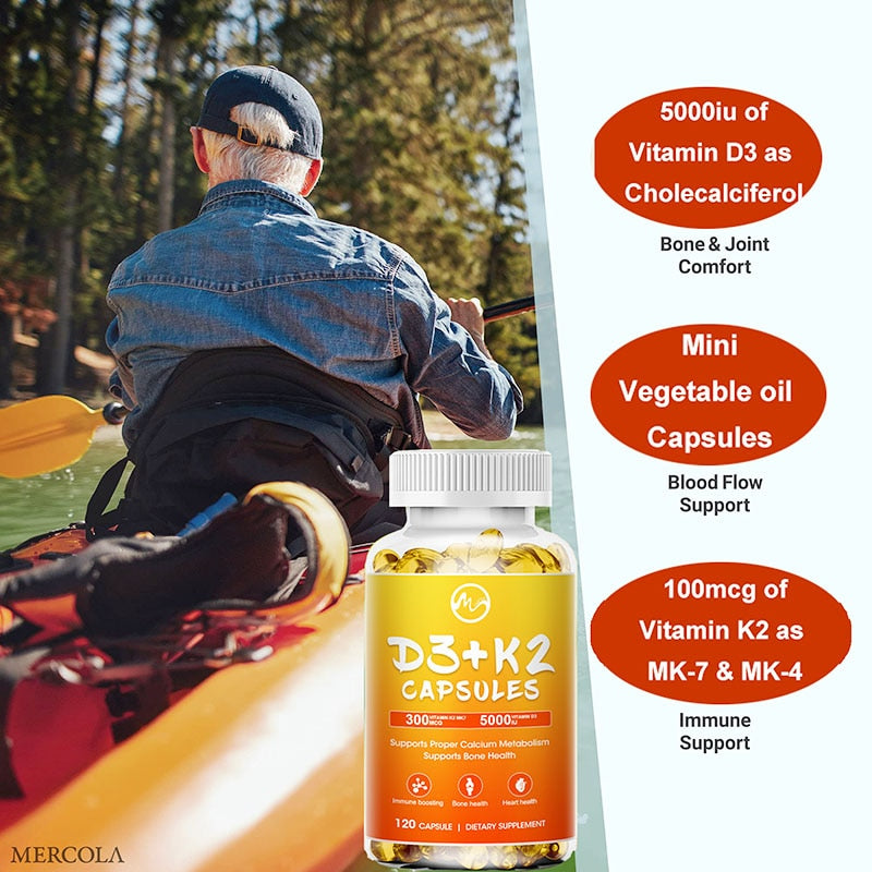Minch Vitamin D3 with K2 Complex Supplement Bone Supports Heart Health Immune Support Non GMO 5000mg IU 300 mcg Muscle Function