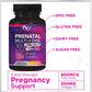 Female prenatal multivitamin containing folic acid, Omega 3, vitamin D3, B6, B12, and iron DHA, non GMO-60 soft capsules