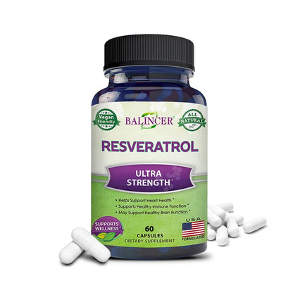 Balincer Resveratrol Complex Supports Cardiovascular Health,Protects Arteries,Boosts Immune System,Promotes Smooth Skin