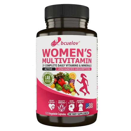 Women's Daily Multivitamin & Mineral - Best for Hair, Skin, Nails, Heart, Brain - Natural Energy, Supports Overall Health