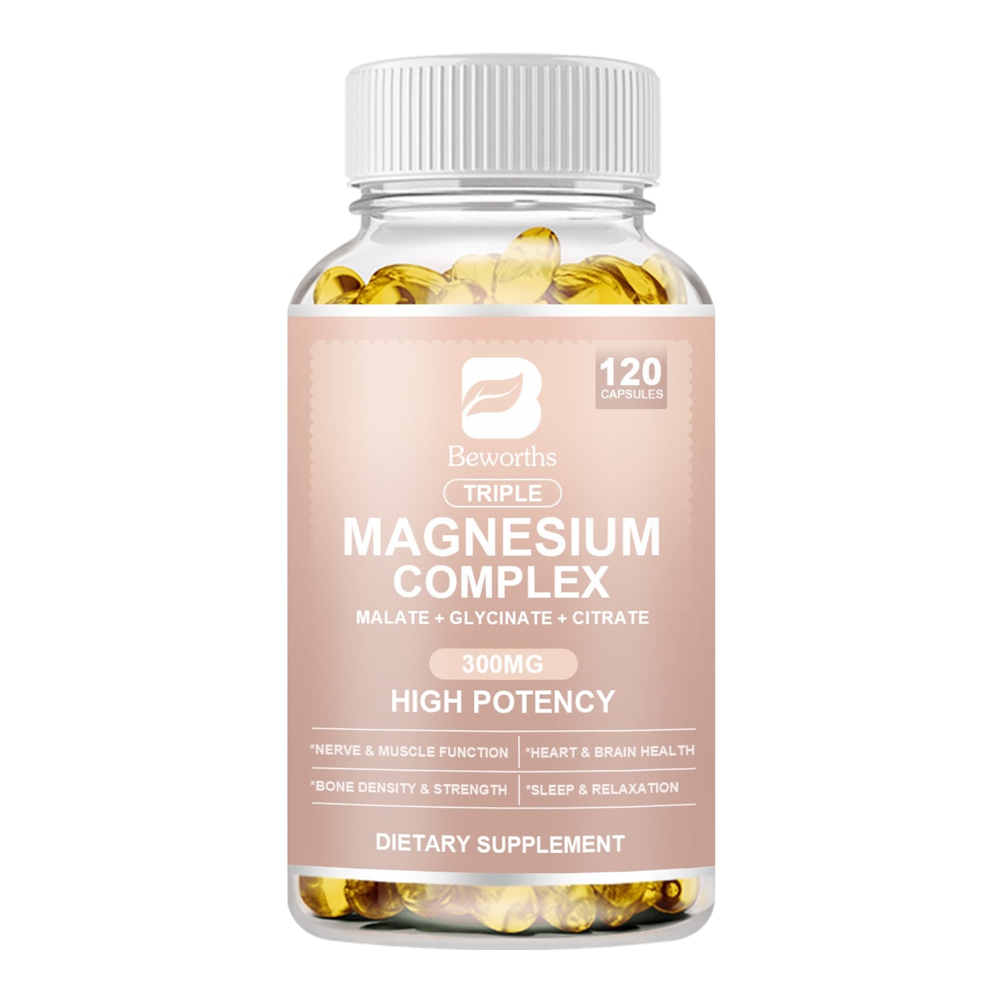 BEWORTHS Magnesium Complex Capsules Bone & Heart Health Supplement, Sleep Support, Muscle Relaxation, Stress & Anxiety Relief