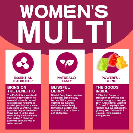 Women's Multi Vitamin Complex Gummies - Multivitamin and Multimineral - for Skin Hair Health Energy Immune Support