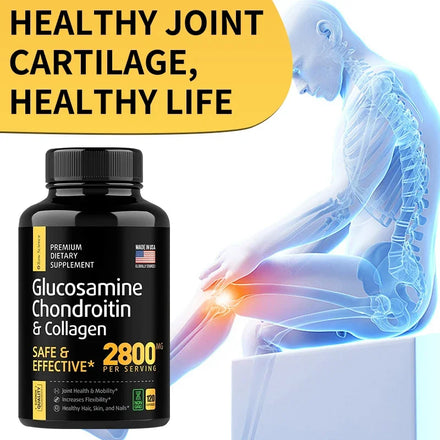 Glucosamine Chondroitin MSM - Joint Support Supplement for Men and Women, Triple Strength Vitamin - Relieve Joint Discomfort