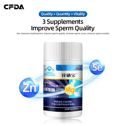 Zinc Supplement Selenium Tablets for Men Sperm Quality Count Increase Furtility Capsules Sperm Vitality Booster CFDA Approved