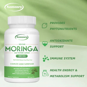 Organic Moringa Capsules - Supports Immune System, Energy Production and Metabolism, Dietary Supplement in Pakistan