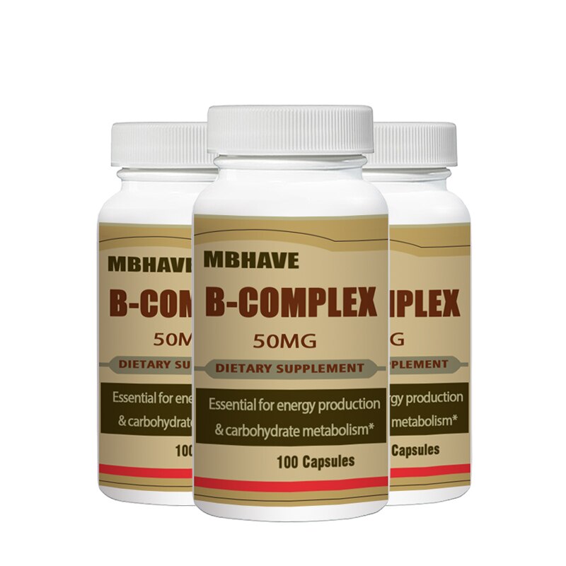 Vitamin B Complex 500Mg 100Capsule  High Strength All 9 B Vitamins B12 B complex