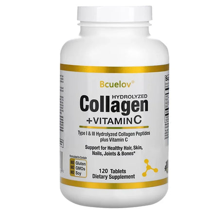bcuelov Hydrolyzed Collagen Peptides - Nutritional Supplement for Healthy Hair, Skin and Nails