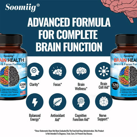 Soomiig Brain Supplement – Boosts Brain Function, Immunity, Helps Improve Memory, Intelligence and Concentration.