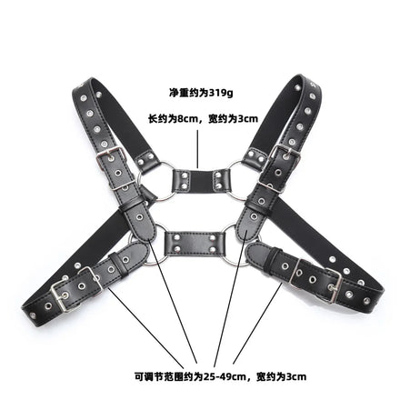 Fetish Men Leather Gay Sexy Leather Suspenders Harness BDSM Gay Sex Harness Belts Sexual Body Bondage Straps Punk Rave Cotumes