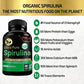 Organic Spirulina Powder 60 Capsules 300mg Best Original Vegetarian Protein - Green Superfood - Natural Multivitamin