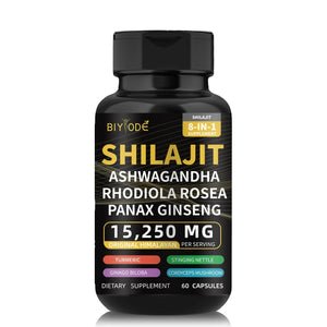 Himalayan Pure Shilajit Capsules 15250mg Ashwagandha Supplement With Trace Minerals & Fulvic Acid For Energy in Pakistan