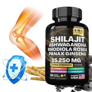 8-IN-1 Shilajit Capsules Pure Himalaya Supplement Supports Energy Endurance Muscle Building and Stress Relief