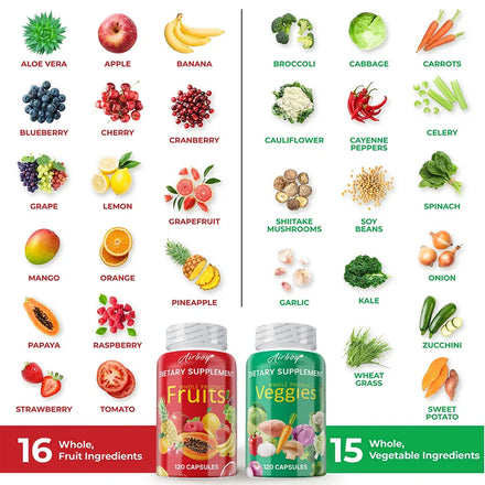 Balance of Nature Fruits and Veggies - Whole Food Supplement with Superfood Fruits and Vegetables for Women and Men
