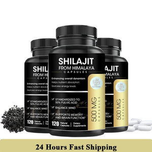 iMATCHME Organic Shilajit Capsules with Ginseng & 50% Fulvic Acid & Trace Minerals Supplement Support Brain and Focus, Energy in Pakistan