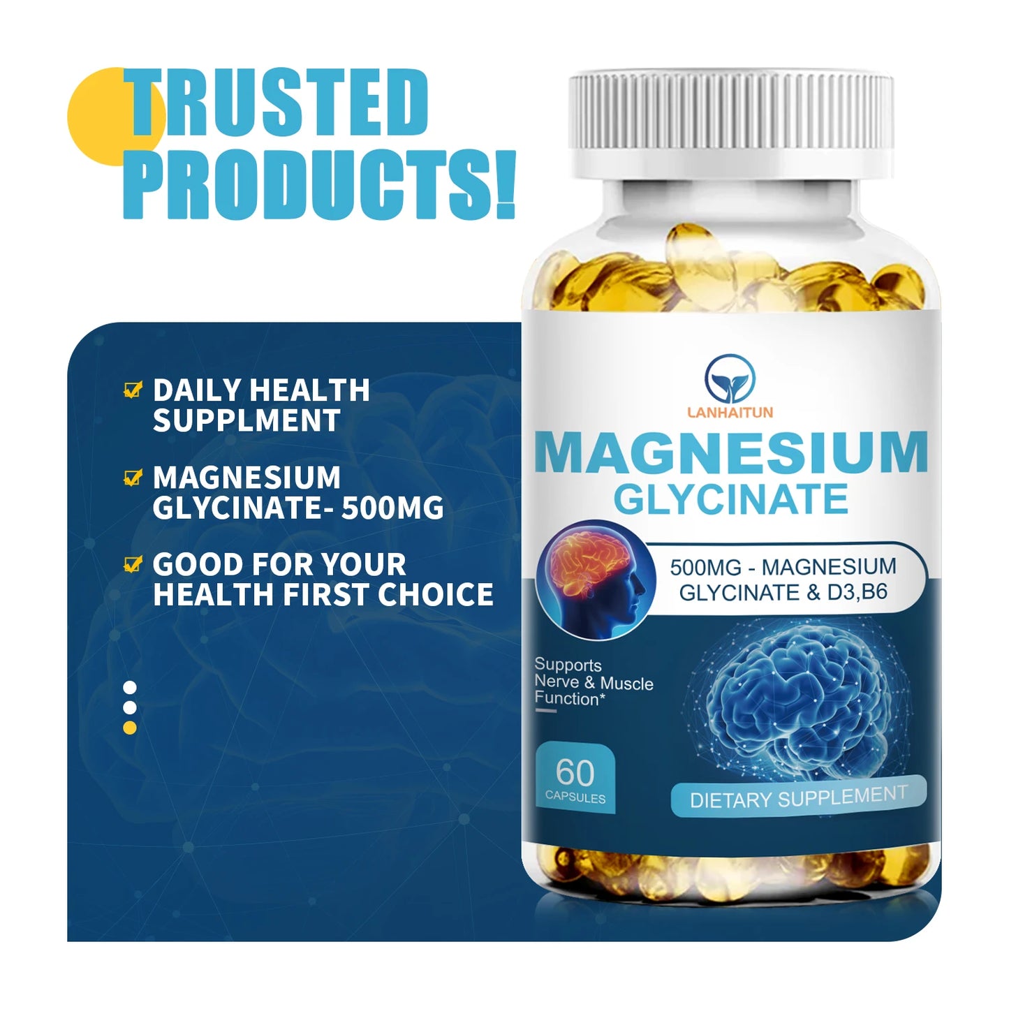 LANHAITUN Magnesium Glycinate Supplement 500m in Pakistan