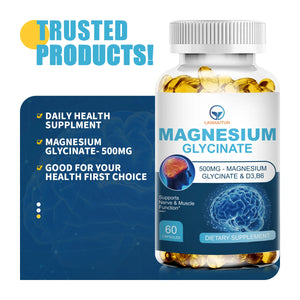 LANHAITUN Magnesium Glycinate Supplement 500mg & Zinc,Vitamin D3 B6 High Absorption Support for Women&Men Mineral Vegen Capsules in Pakistan