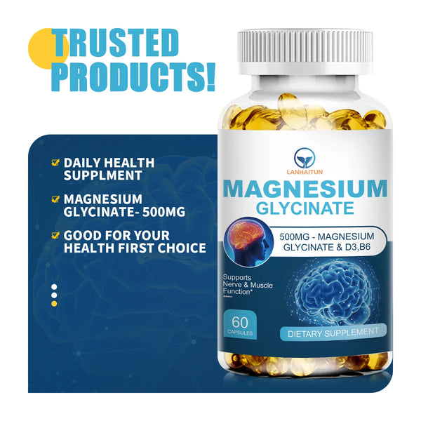 LANHAITUN Magnesium Glycinate Supplement 500mg & Zinc,Vitamin D3 B6 High Absorption Support for Women&Men Mineral Vegen Capsules in Pakistan in Pakistan