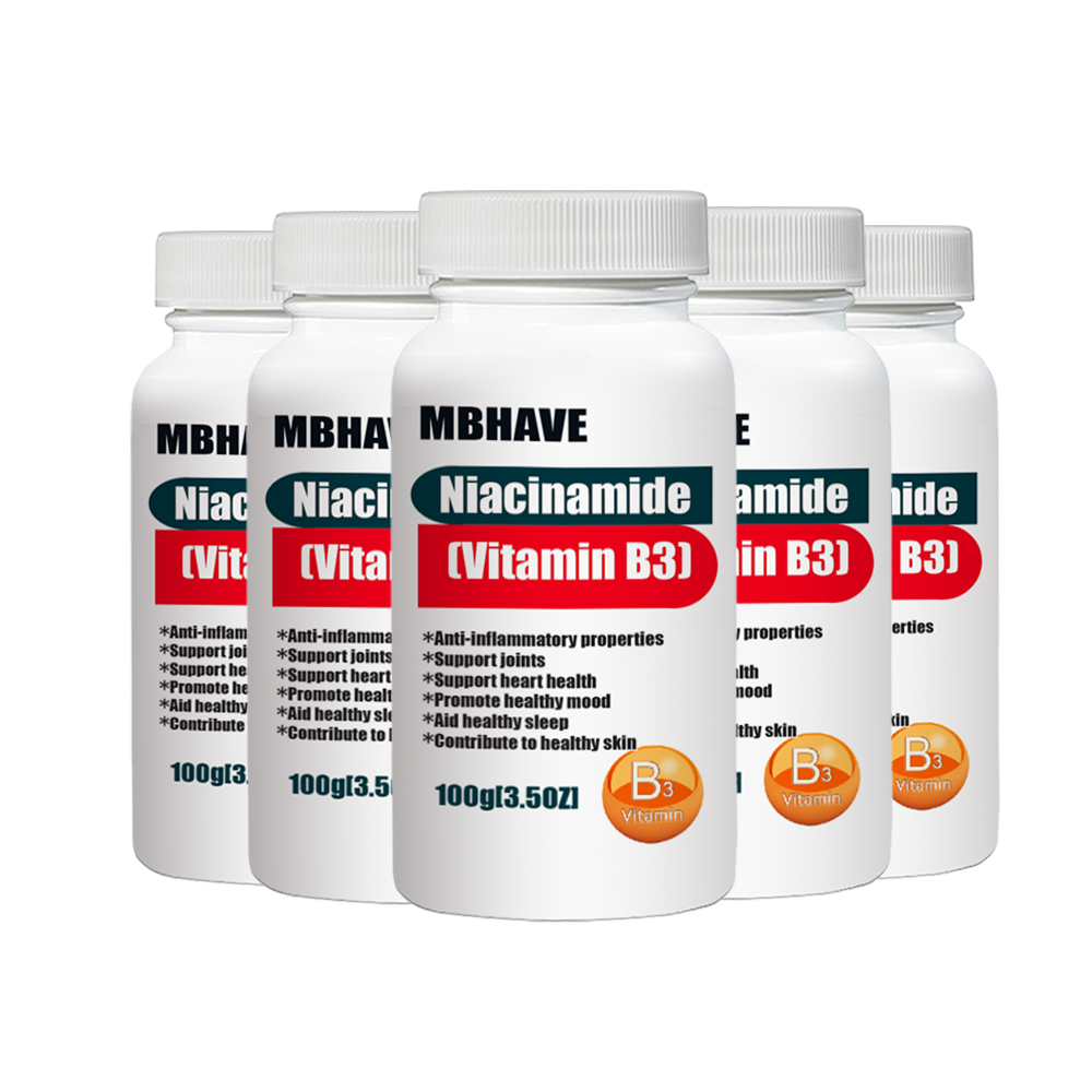 Free Shipping  Niacinamide (Vitamin B3) 100g Support joints Support heart health Promote healthy mood Aid healthy sleep