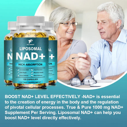 Liposomal Pure NAD + Supplement 1000mg, Highest NAD Pontcy High Absorption Energy & DNA Repair Anti-Aging 120 Capsules