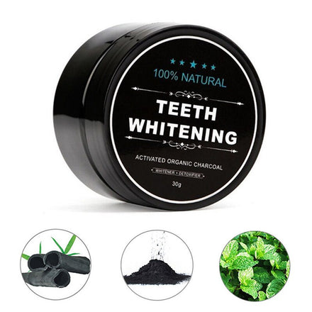 Teeth Whitening Powder Oral Treatment Natural Activated Charcoal Bright Dental Fresh Breath Remove Plaque Stains Hygiene Care