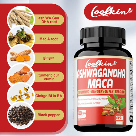 Ashwagandha and Maca Capsules - Improves Muscle, Endurance, Strength and Male Performance, Relieves Stress