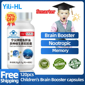 Nootropic Brain Booster IQ Supplements Pills Improve Memory Premium Nootropics Enhance Focus Cod Liver Oil Multivitamin Capsules in Pakistan