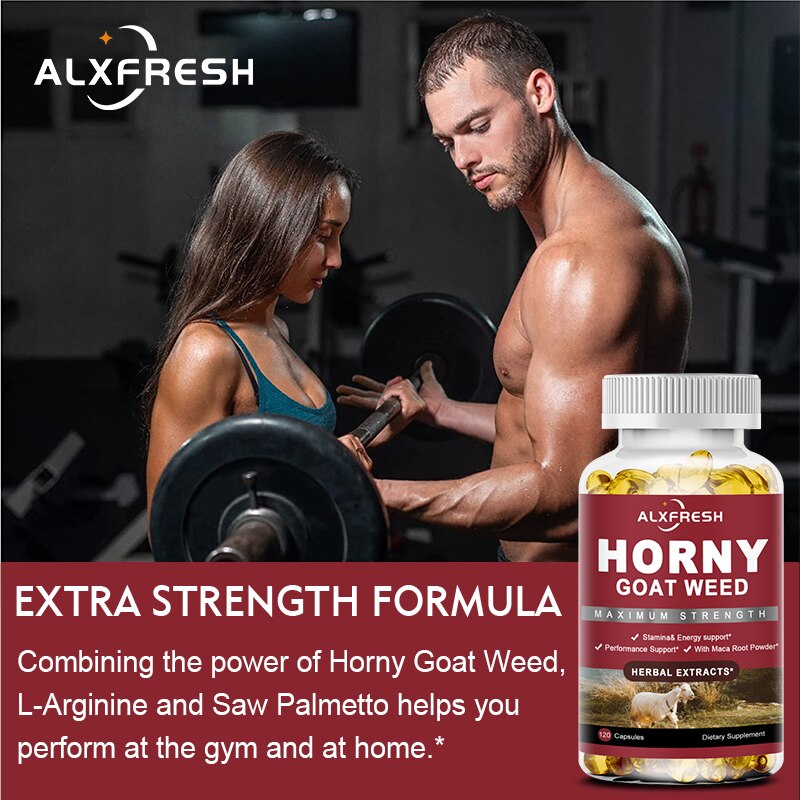 Alxfresh Epimedium Capsules - Healthy Endurance Energy Muscle Workout Supplement for Men Women Booster